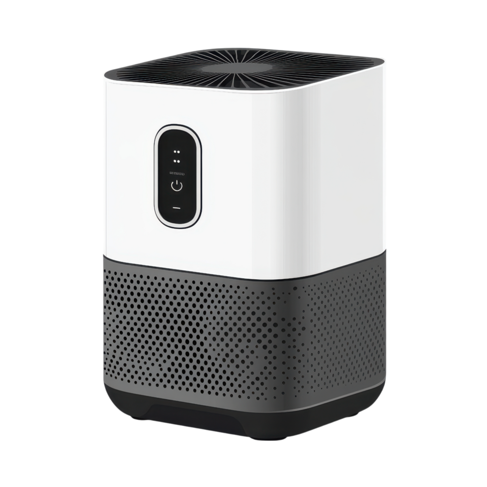 Modern air purifier with sleek design for improved indoor air quality clip art on a transparency background png