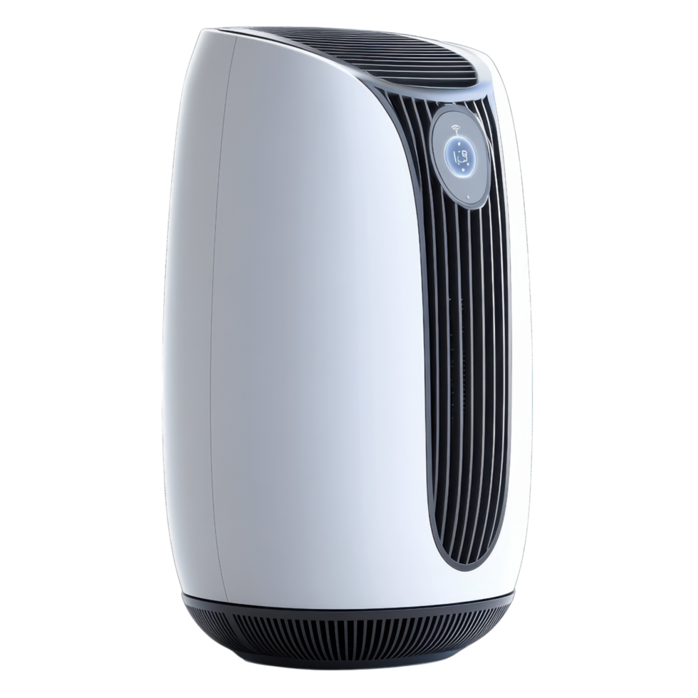 Modern air purifier with sleek design and digital display clip art on a transparency background png