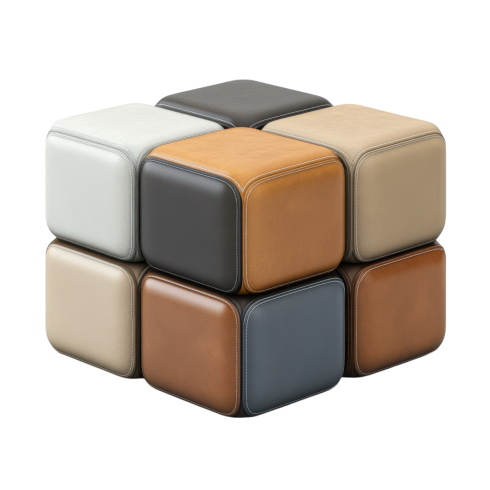 Modular storage cubes in neutral colors for versatile organization clip art on a transparency background png