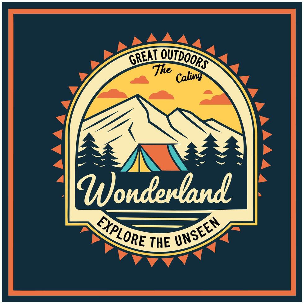 Adventure is Calling Mountain Camping Graphic Tee vector