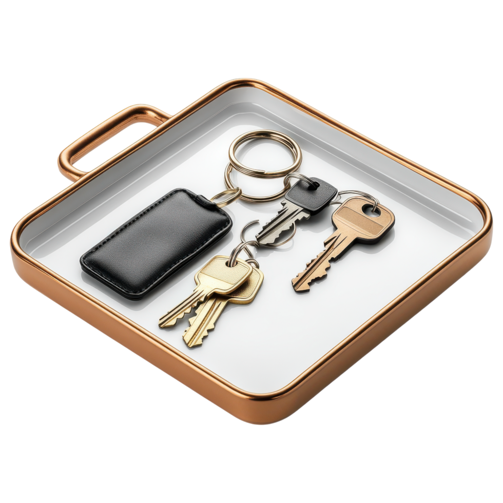 Small decorative tray for keys and accessories, stylish and functional. clip art on a transparency background png