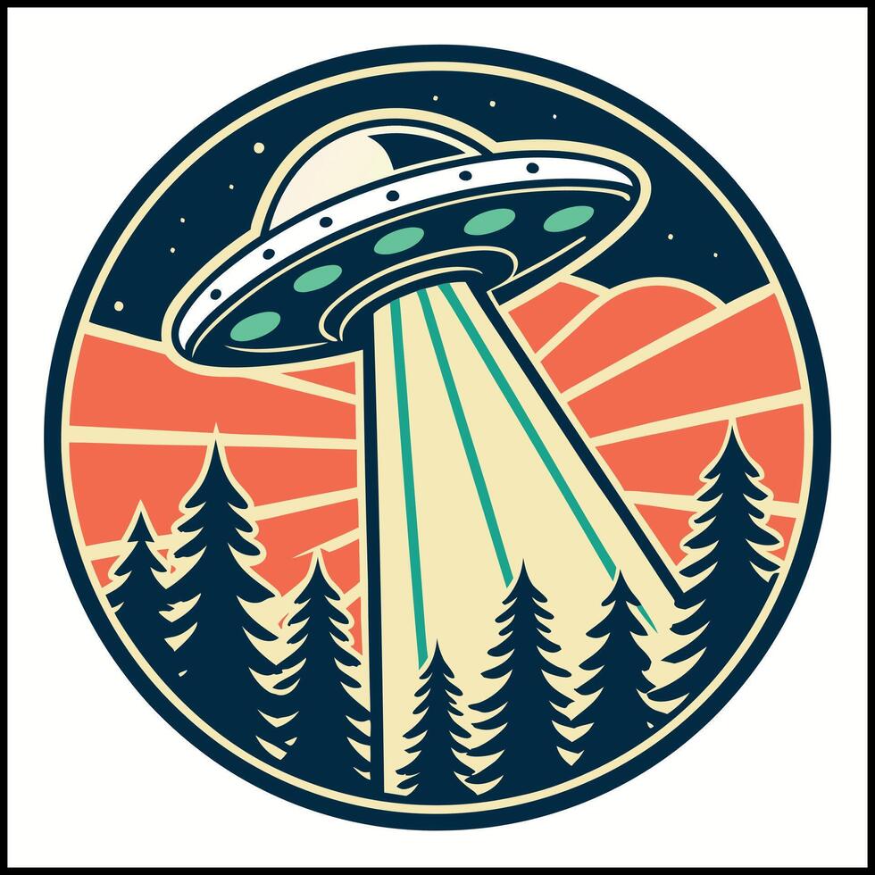 Conspiracy Theory T-Shirt UFO Sighting Graphic Design vector
