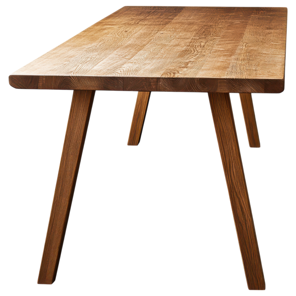 Scandinavian wooden dining table with sleek design and sturdy legs clip art on a transparency background png