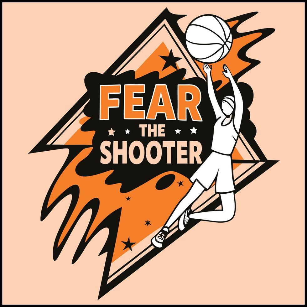 Funny Basketball Shooter Graphic Tee for Players vector