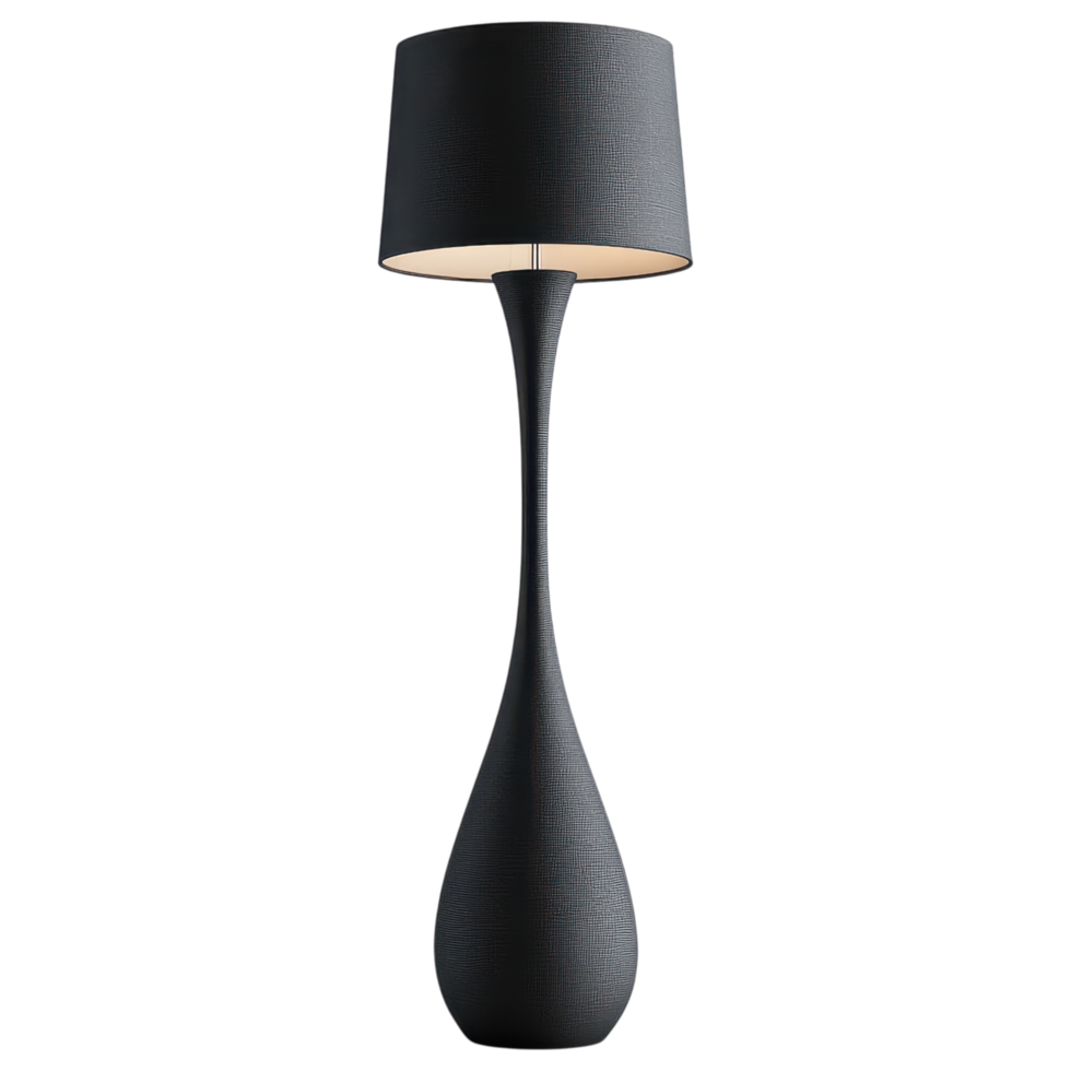Elegant contemporary floor lamp with sleek design and soft light. clip art on a transparency background png