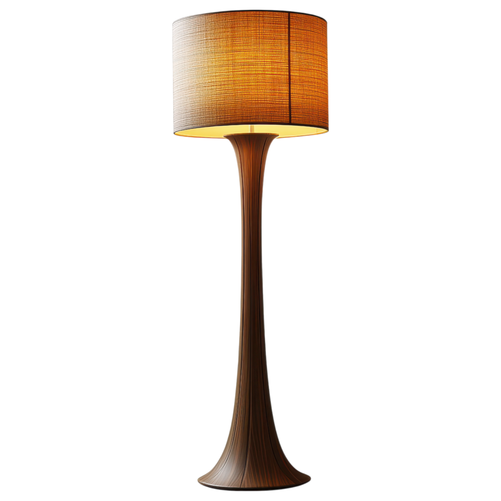 Contemporary floor lamp with stylish design and warm light clip art on a transparency background png