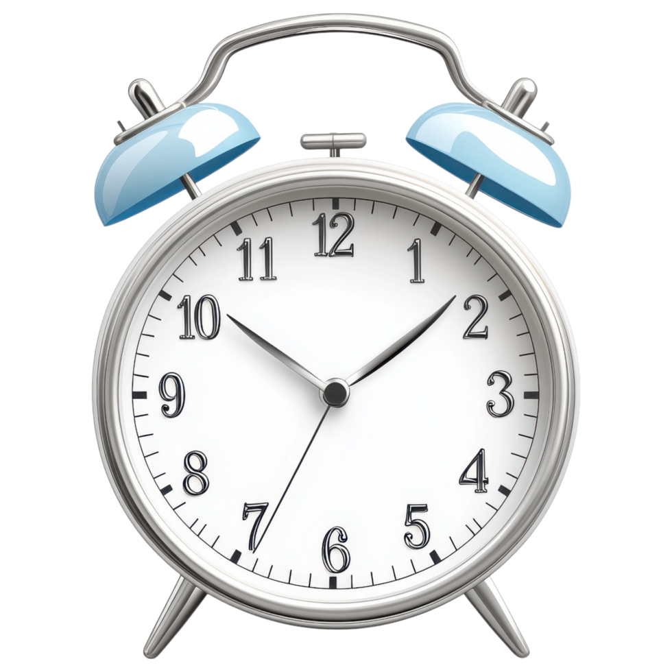 Digital alarm clock with blue bells and transparency background clip art on a transparency background png