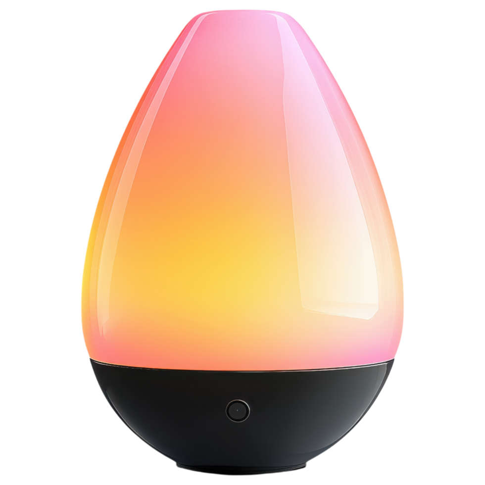 modern bedside lamp with gradient color design, creating calming atmosphere. clip art on a transparency background png