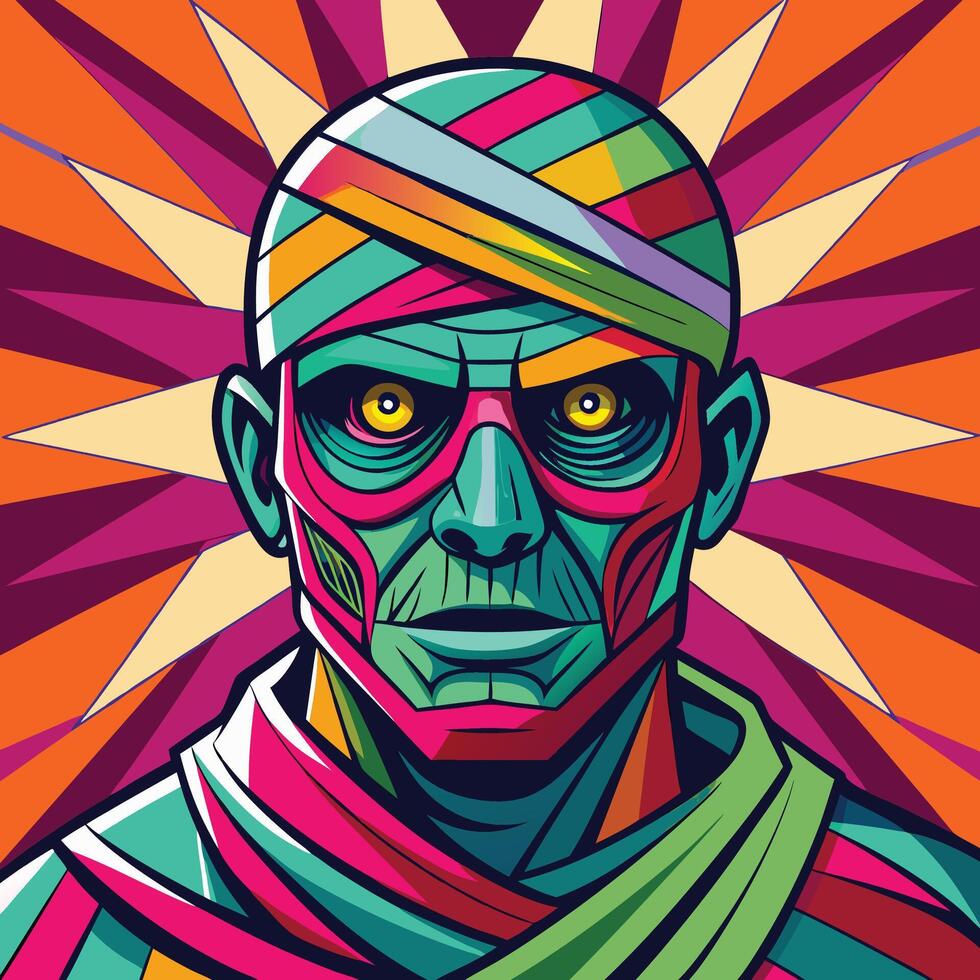 Colored mummy character illustration vector