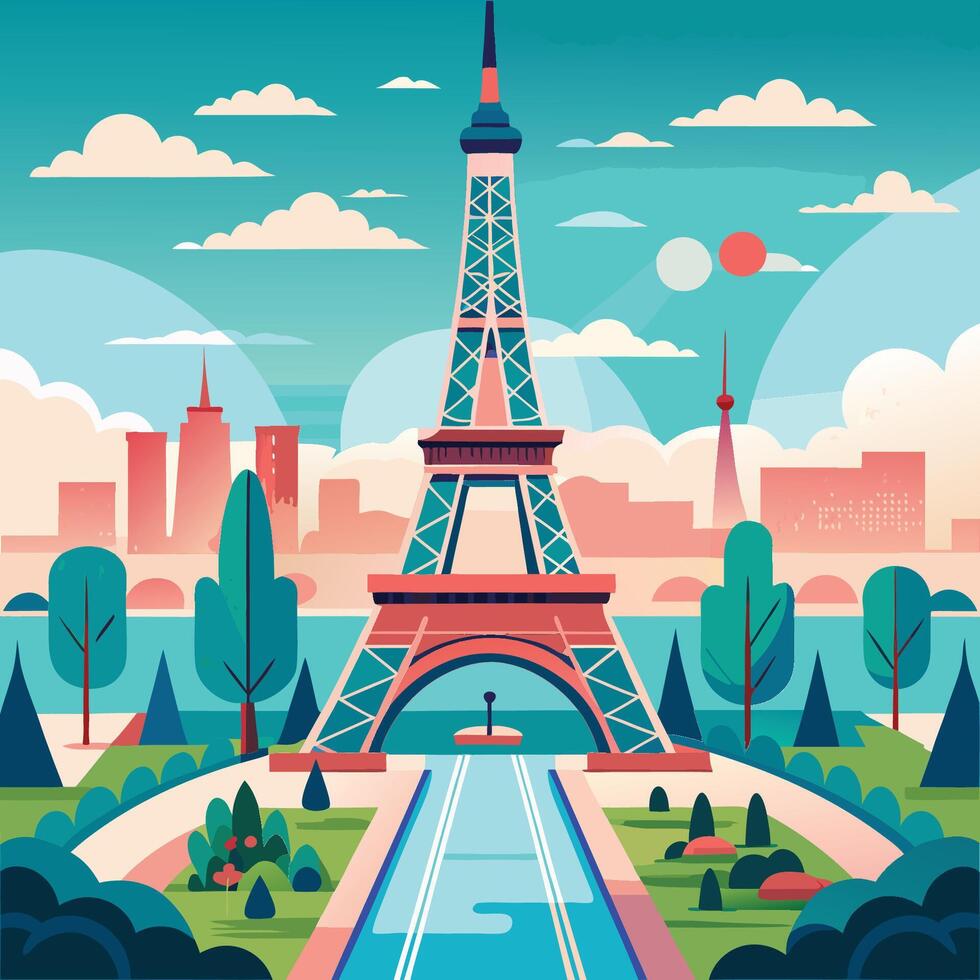 eiffel tower illustration , symbol of the city of Paris vector