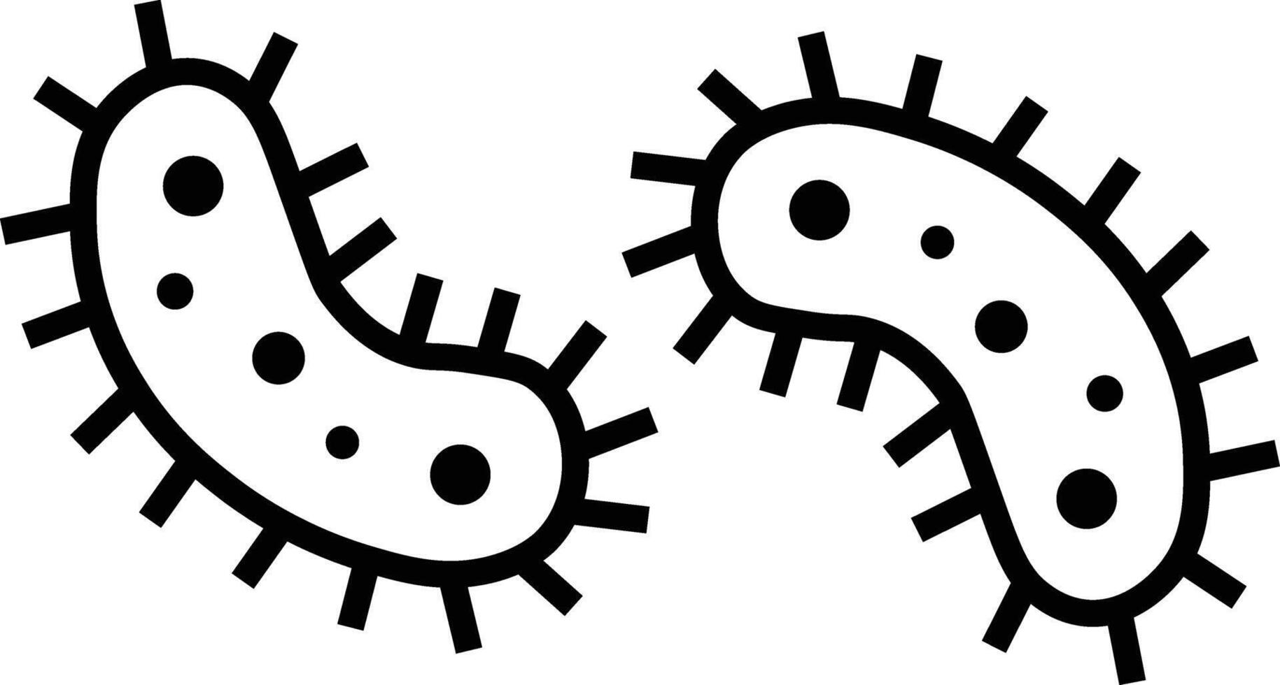 Germs Line Icon Isolated On White Background. Virus And Bacteria Symbol. Bacterium, Infection, Disease, Virus, Cell, Flu, Research, Pandemia, Mouth Concept vector