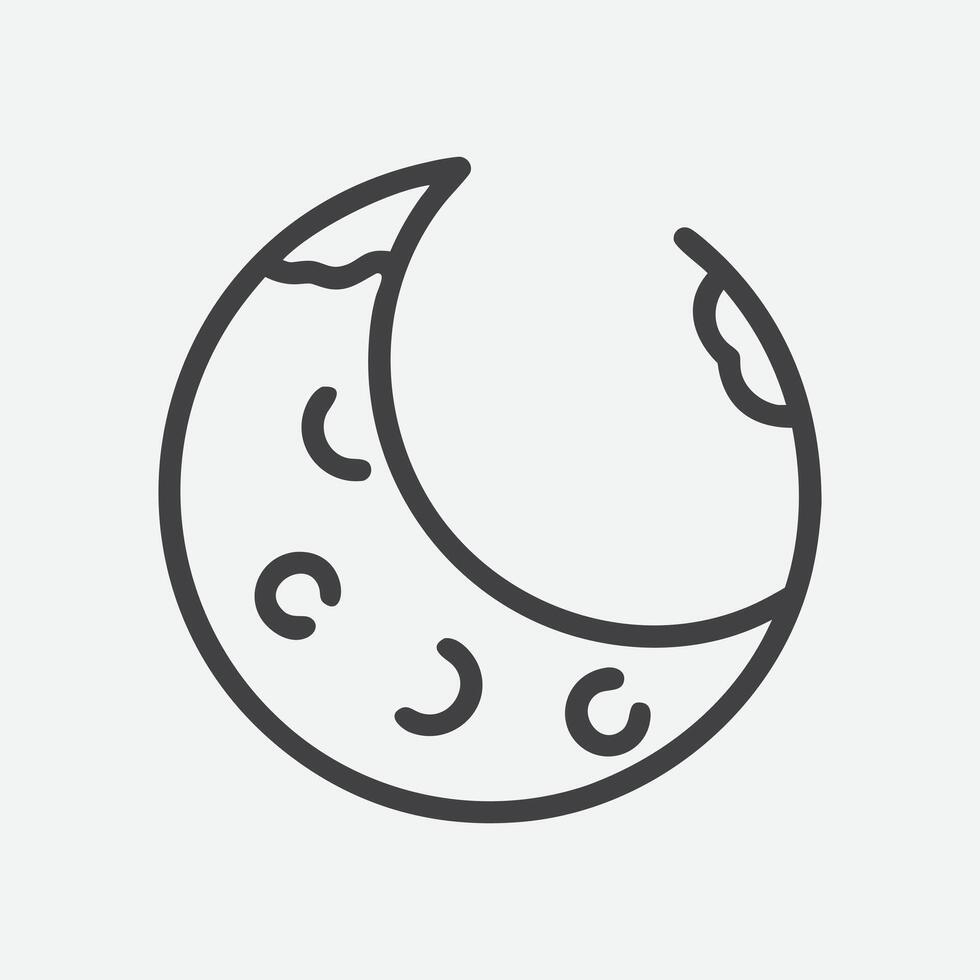 moon-icon line art vector