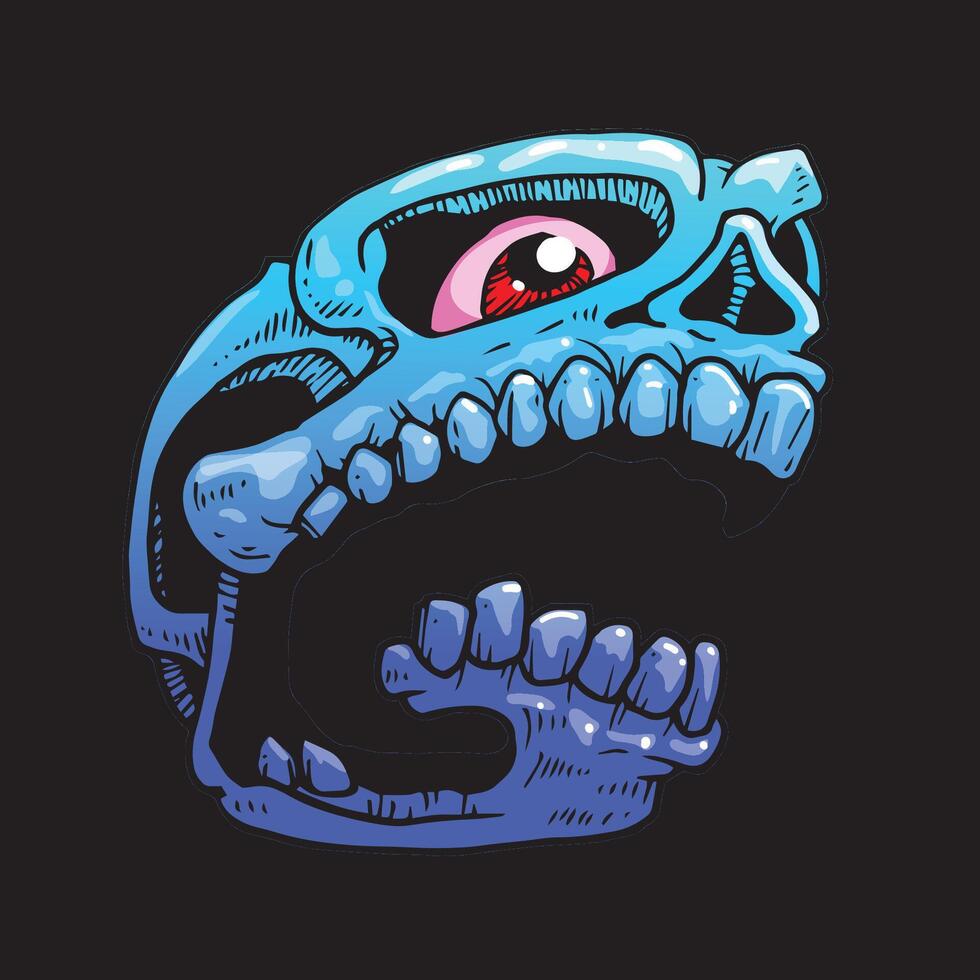 Skull cartoon spooky G vector