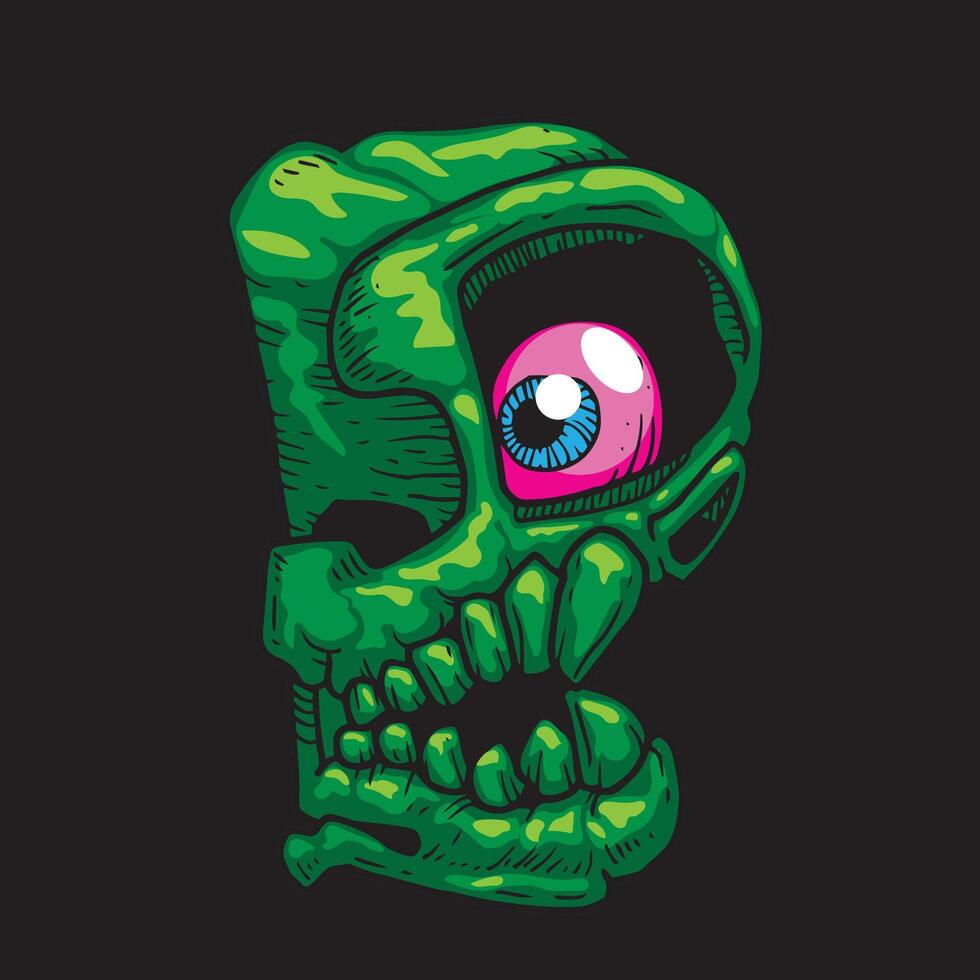 Skull cartoon spooky B vector