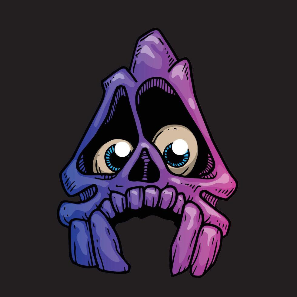 Skull cartoon spooky A vector
