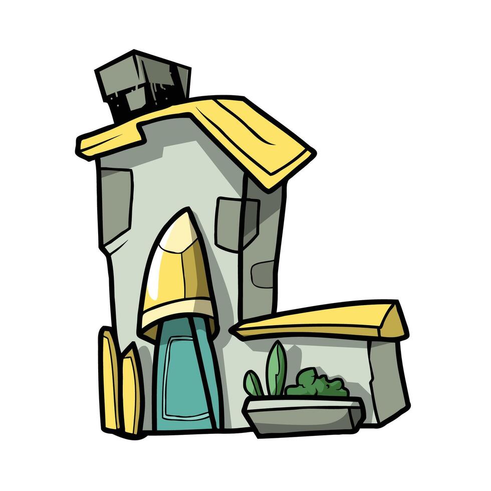 House Alphabet Doodle Child Illustration L vector