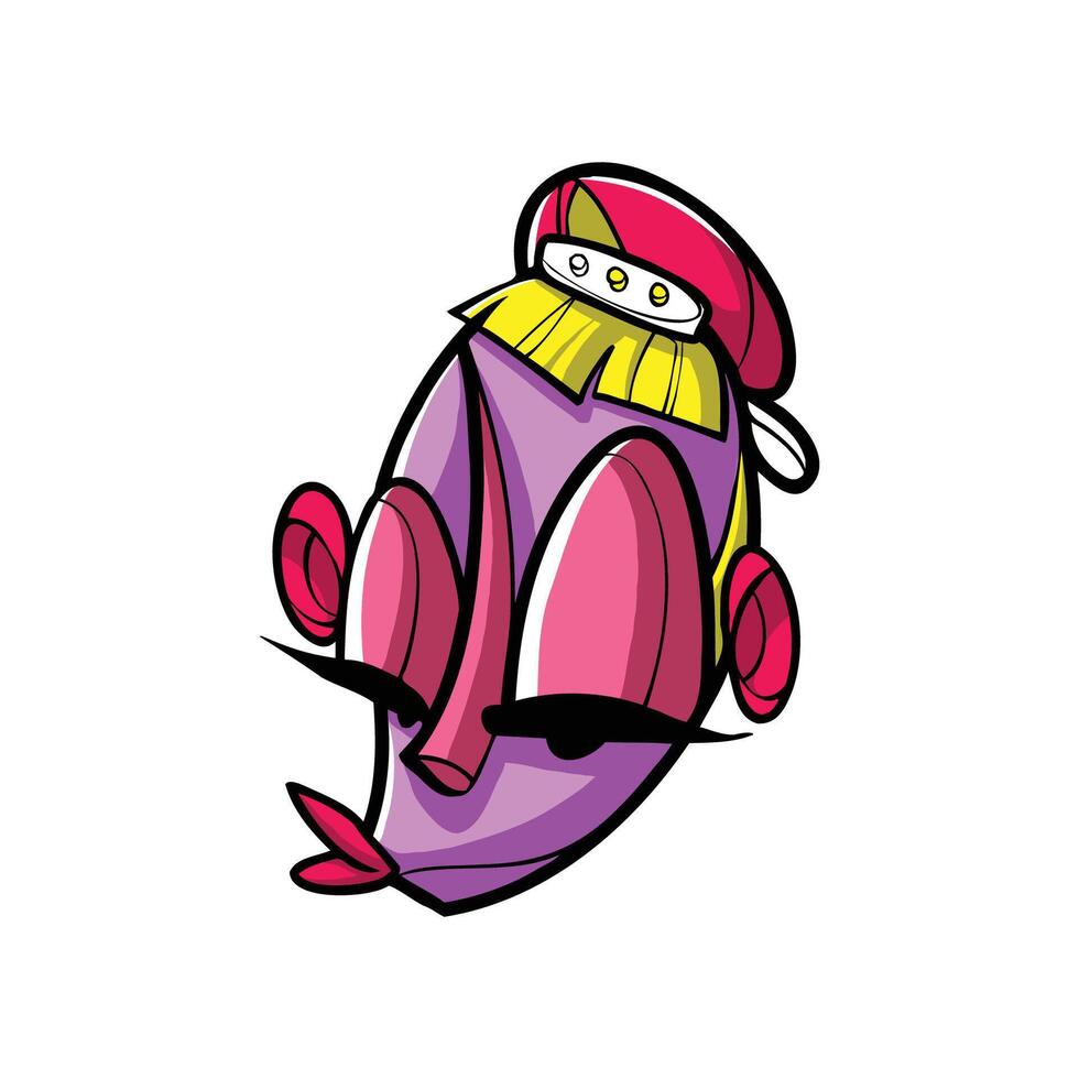Cute Graphic Head Illustration Graffiti Street art vector