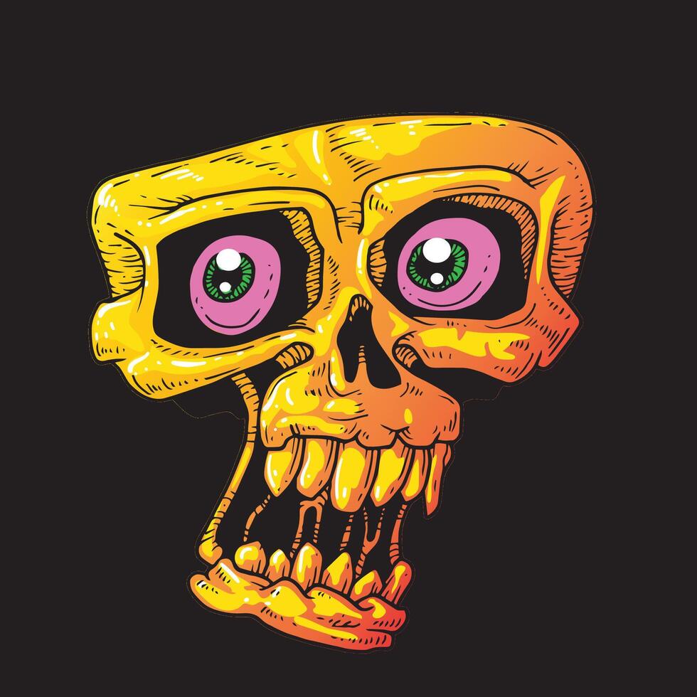 alphabet T Skull Funny vector