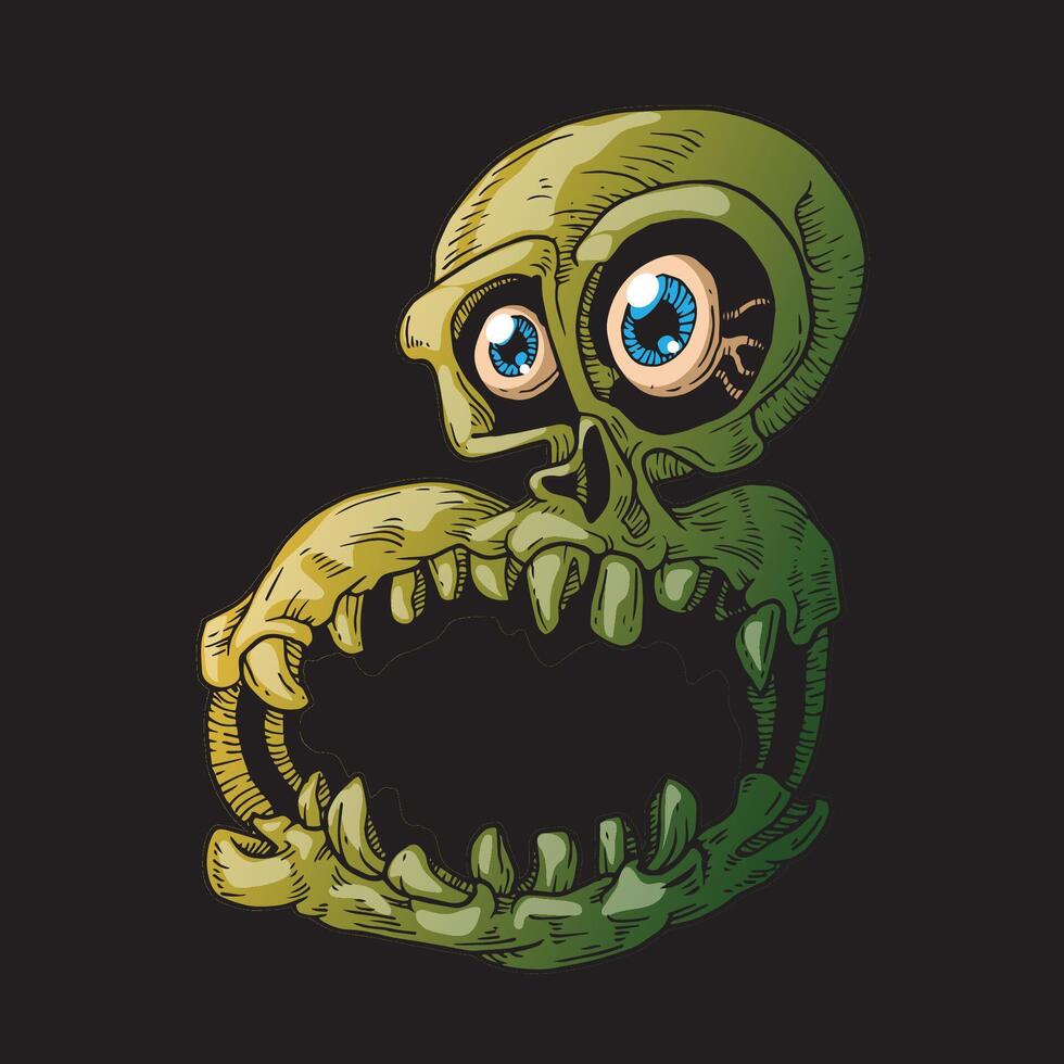 Skull cartoon spooky number 8 vector