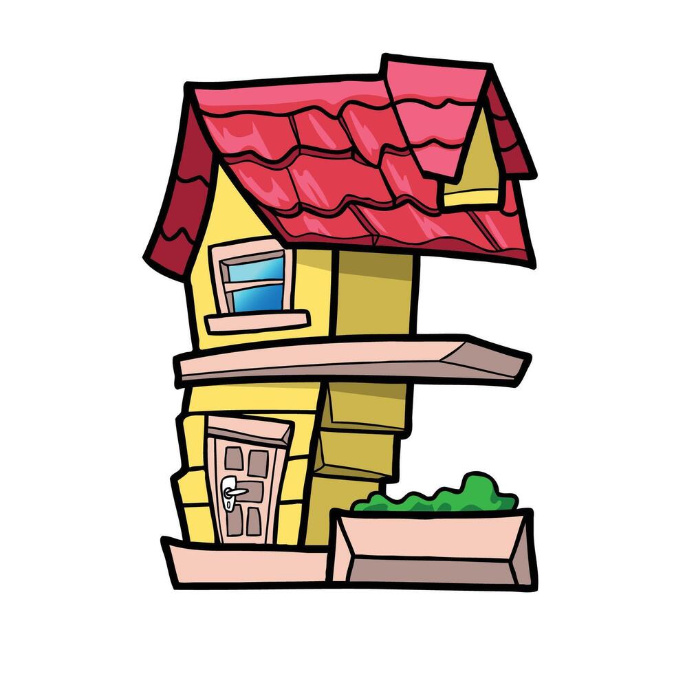 House Alphabet Doodle Child Illustration E vector