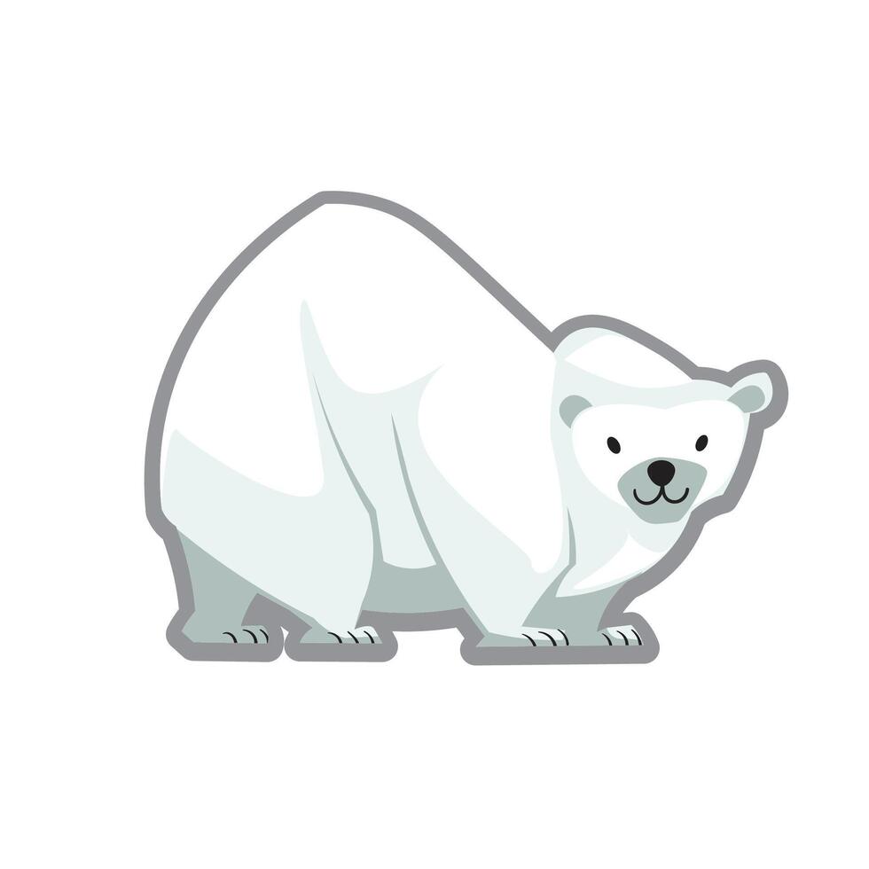 Cute Polar Bear Animals Character Cartoon Funny Educational Child vector