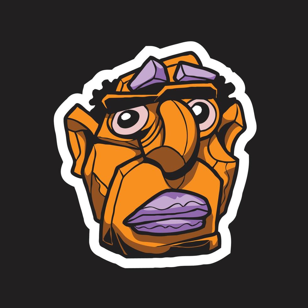 Cool Graphic Head Illustration Graffiti Street art Artwork vector