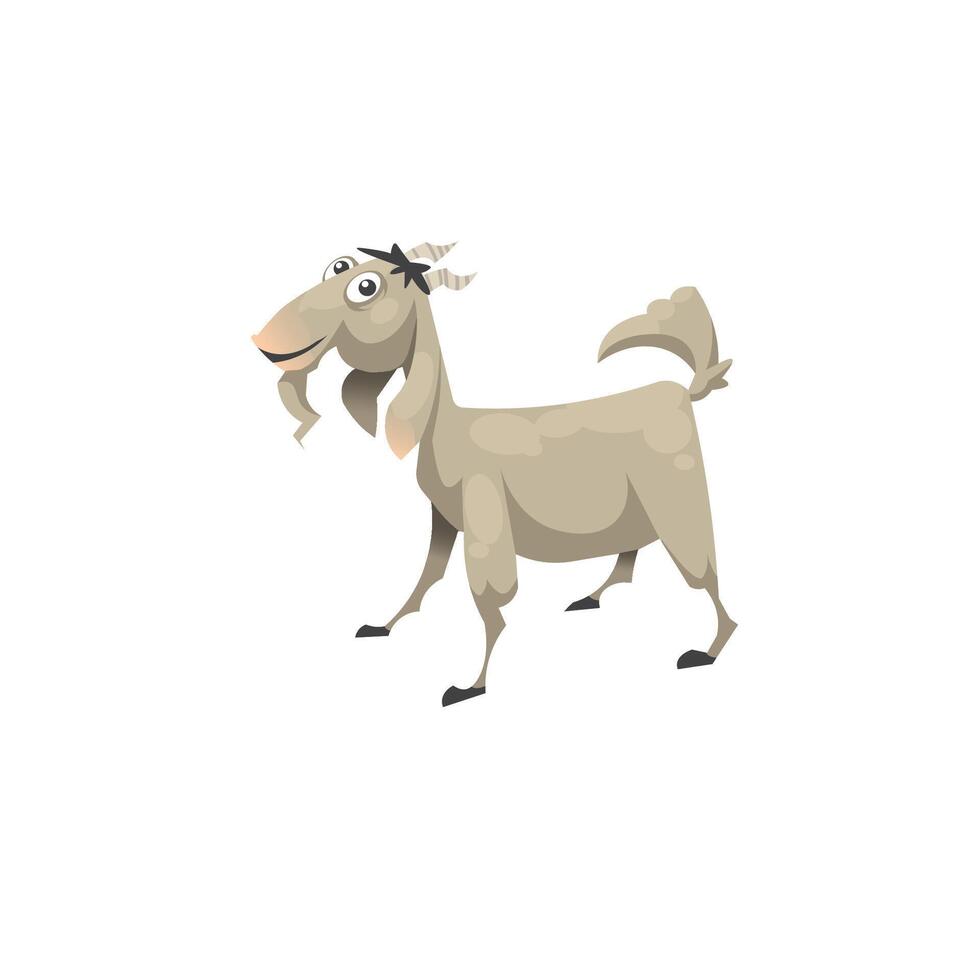 Funny Goat Animals Character Cartoon Funny Educational Child vector