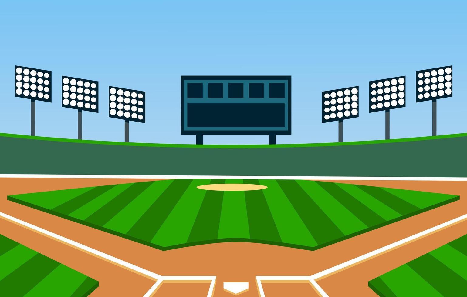 Baseball Softball field flat illustration eps 10 vector