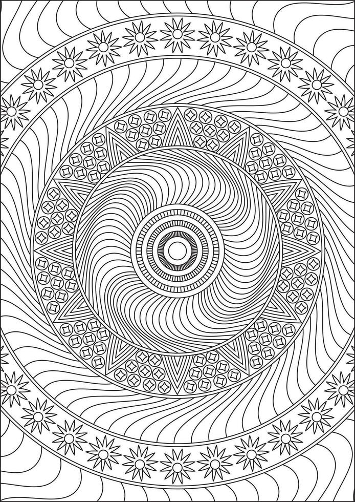 Adult Coloring Pages Art Mandala vector