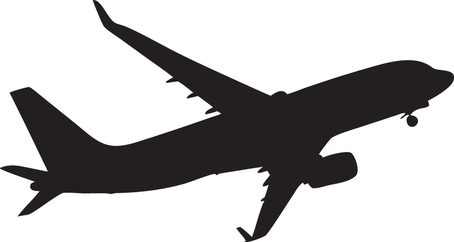 plane silhouette on a white background. vector