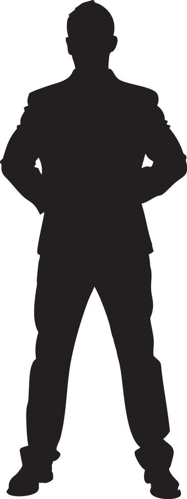 Man standing silhouette vector