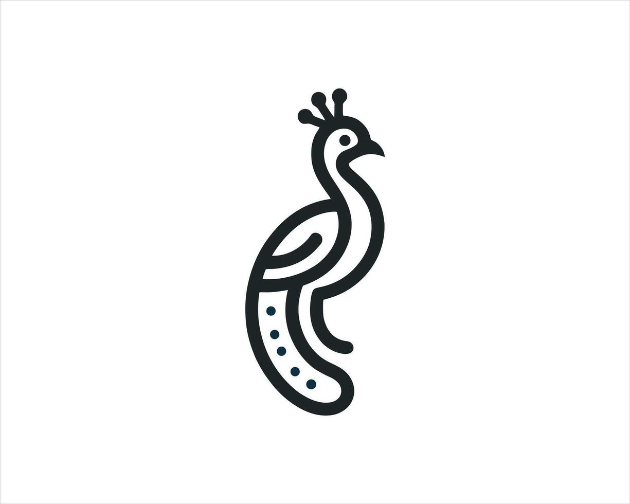 A line drawing of a peacock icon symbol template illustration vector