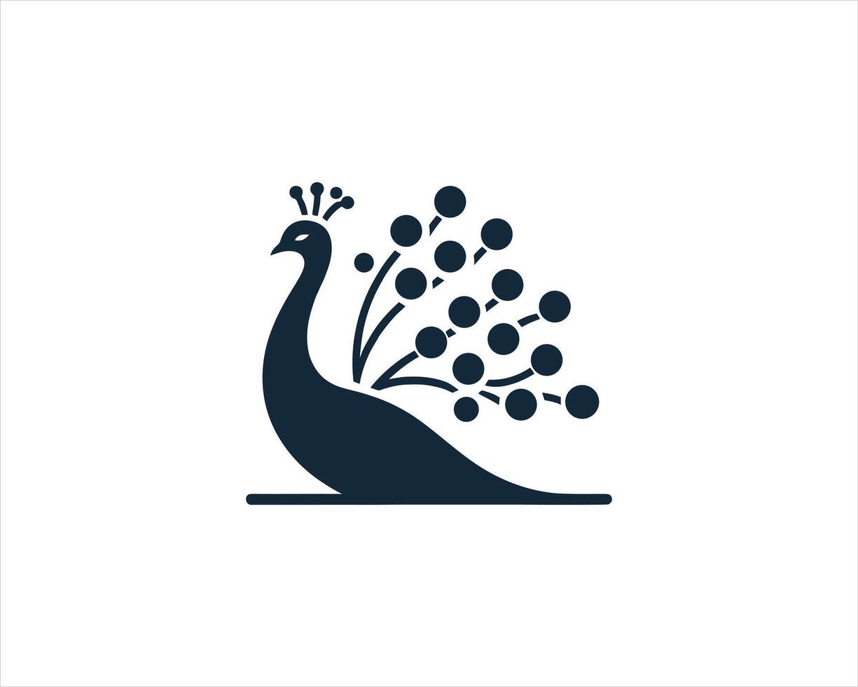 A peacock logo with a bird on it template illustration vector