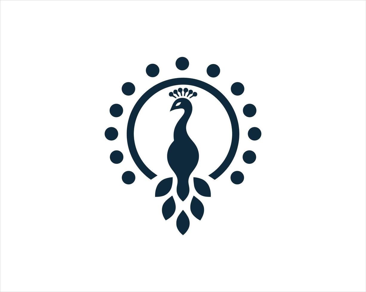 black and white logo for a company that is called 'peacock' vector