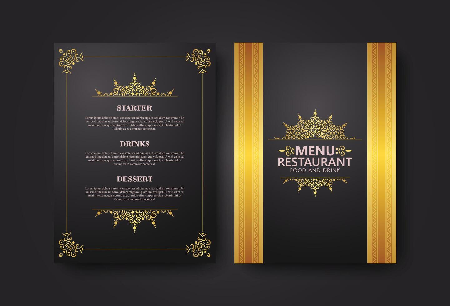 Menu cover Layout with ornamental Elements vector