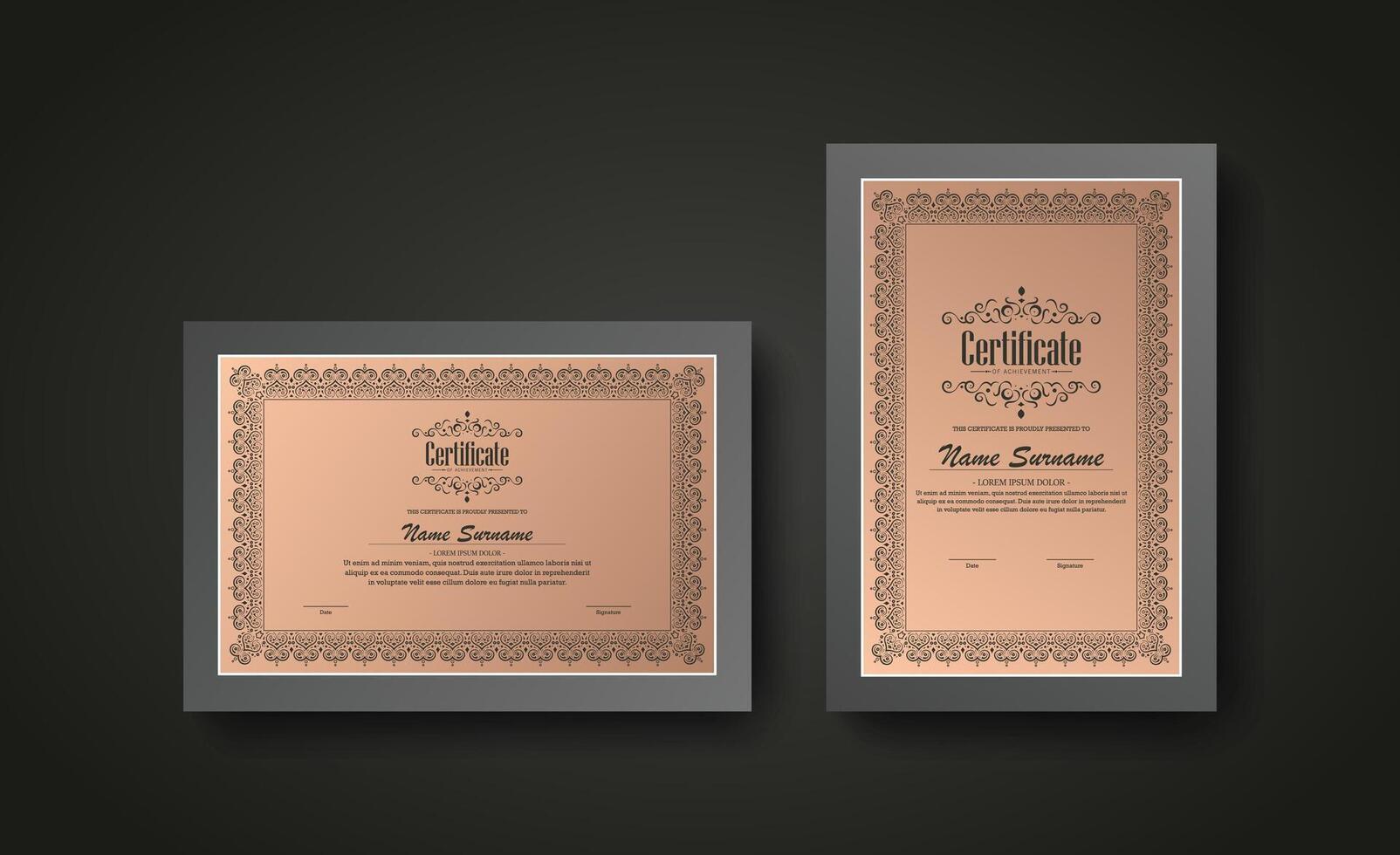 Luxury achievement certificate best award diploma vector