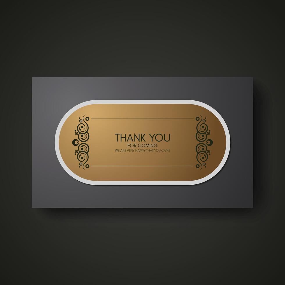 classic gold retro thank you wedding card vector