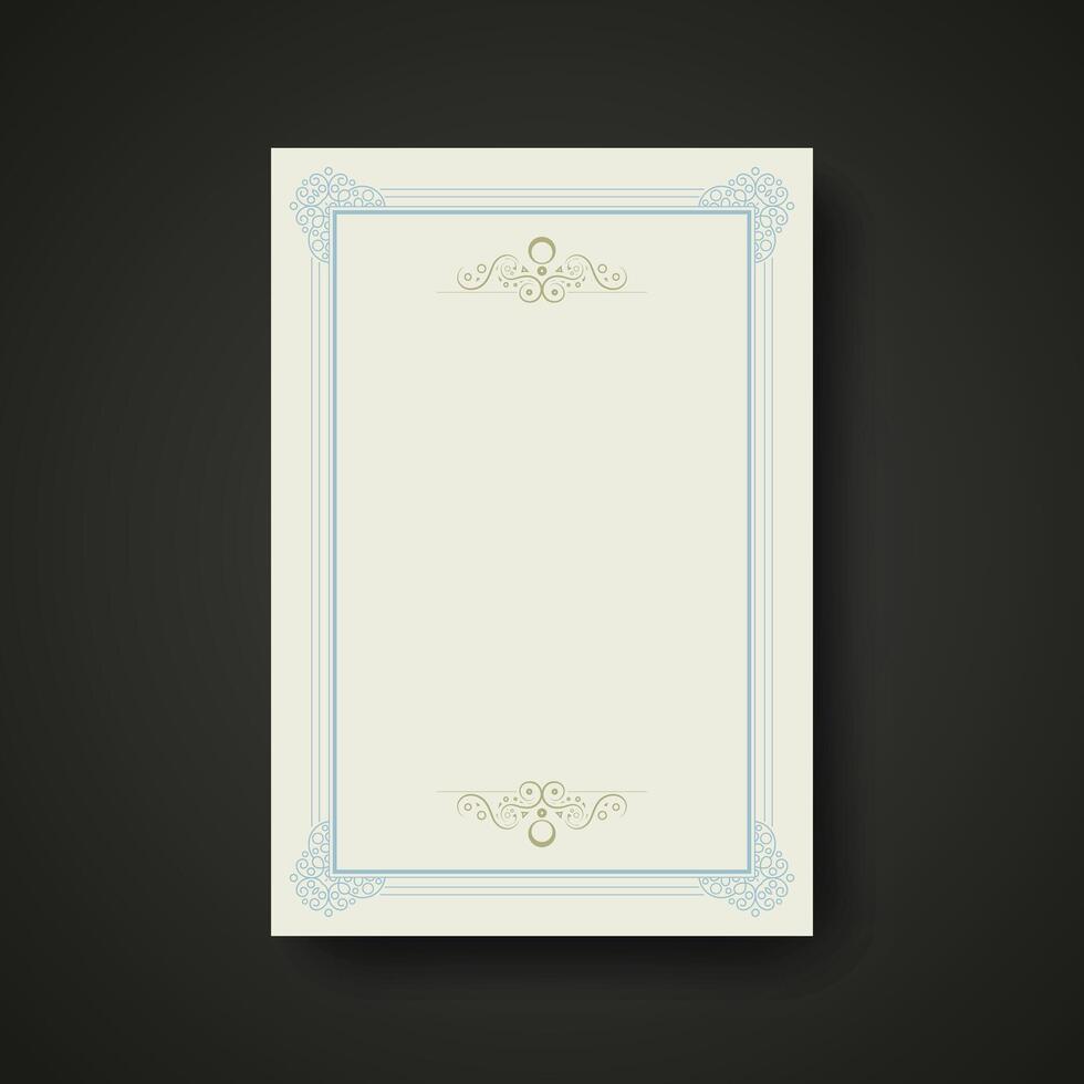 Calligraphic square ornament frame line for text. vector