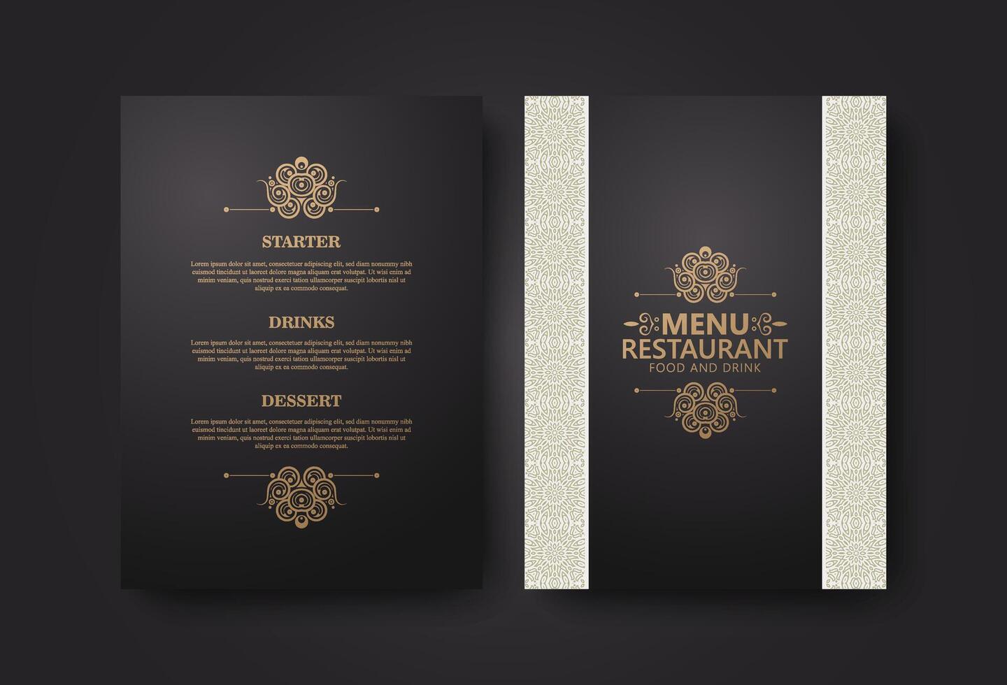 retro Menu Layout with ornamental Element vector