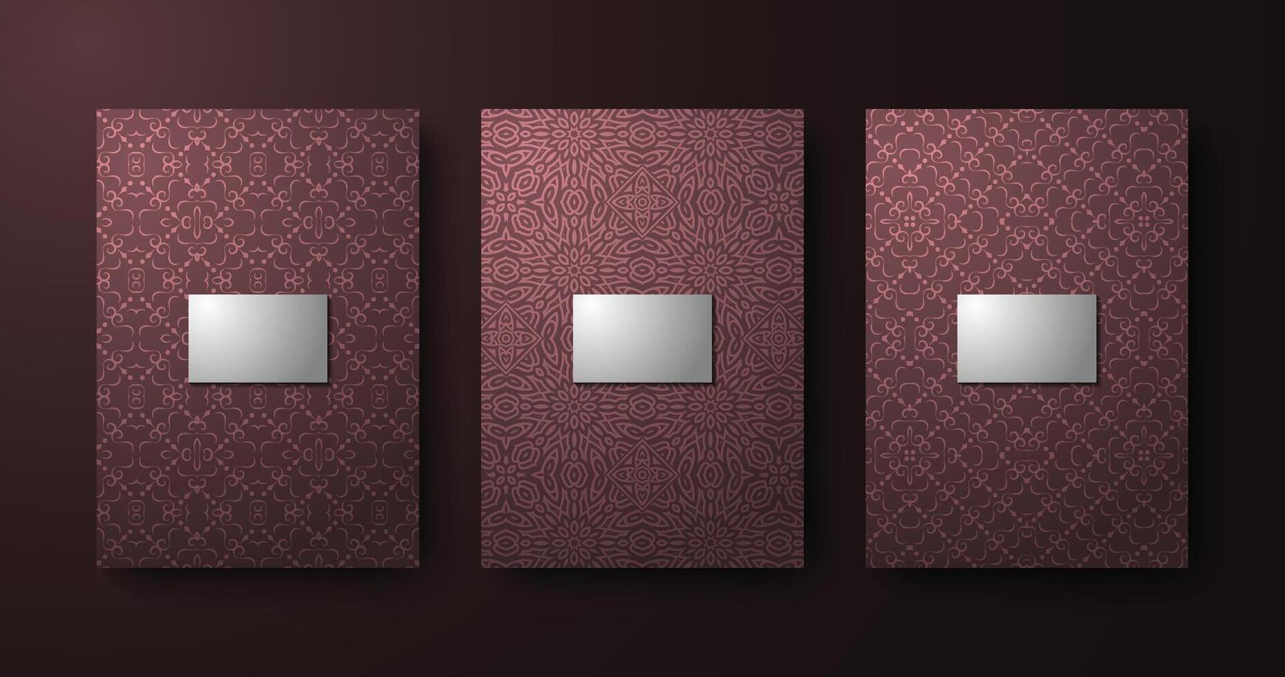 dark cover of elegant pattern motif in gold color vector