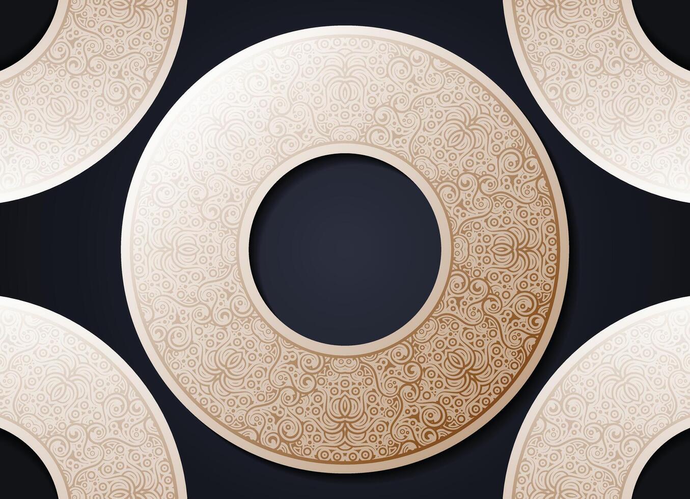 Luxury gold art border pattern background vector