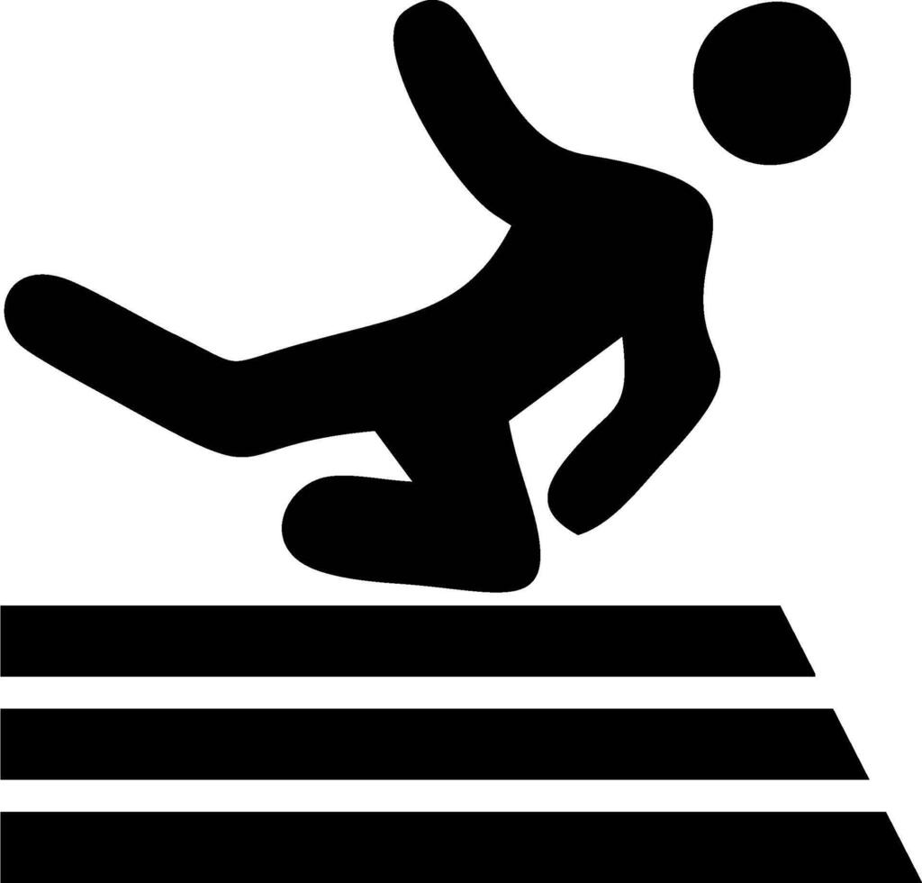 Person Falling Down Stairs Safety Icon vector