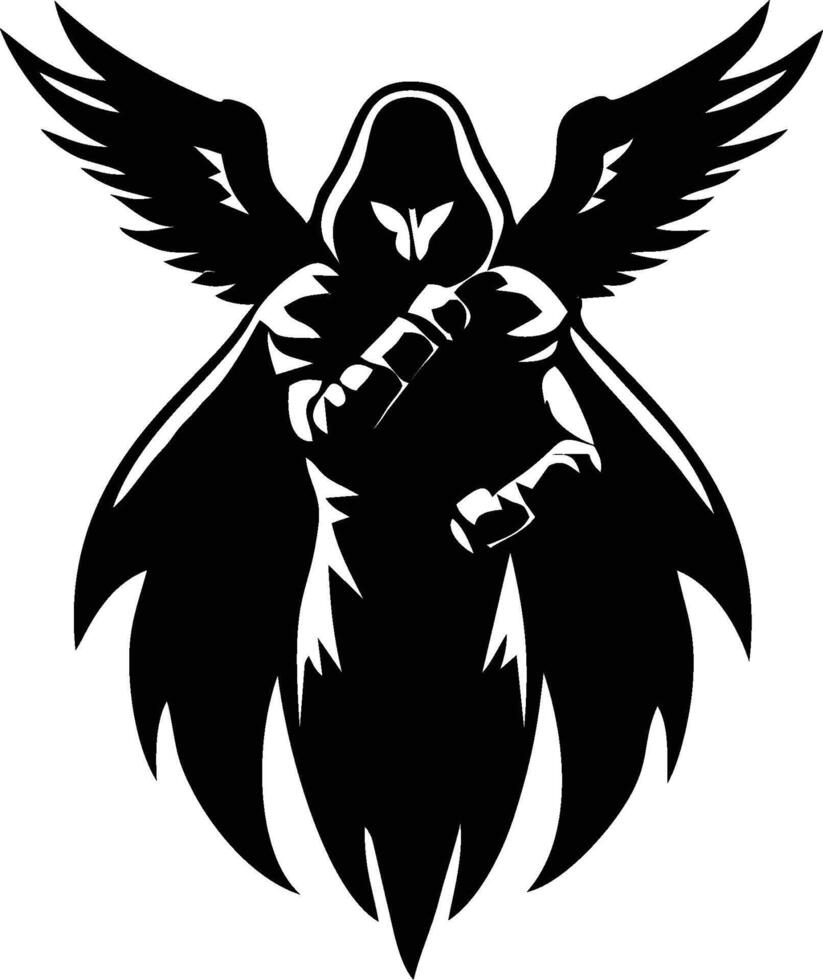 The grim reaper logo with wings vector