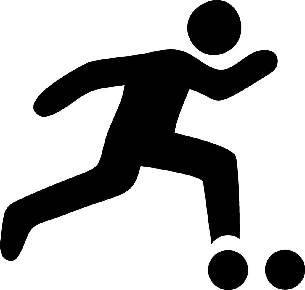 Silhouette of a person play football vector