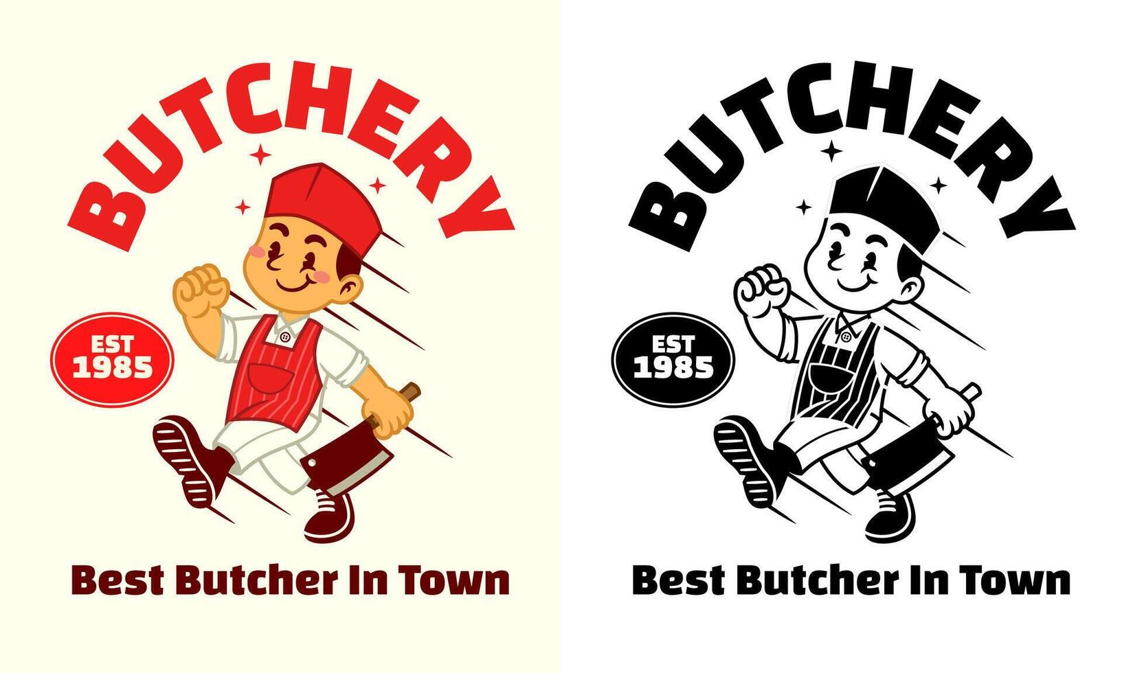 Buthcery Mascot Logo in Retro Style vector