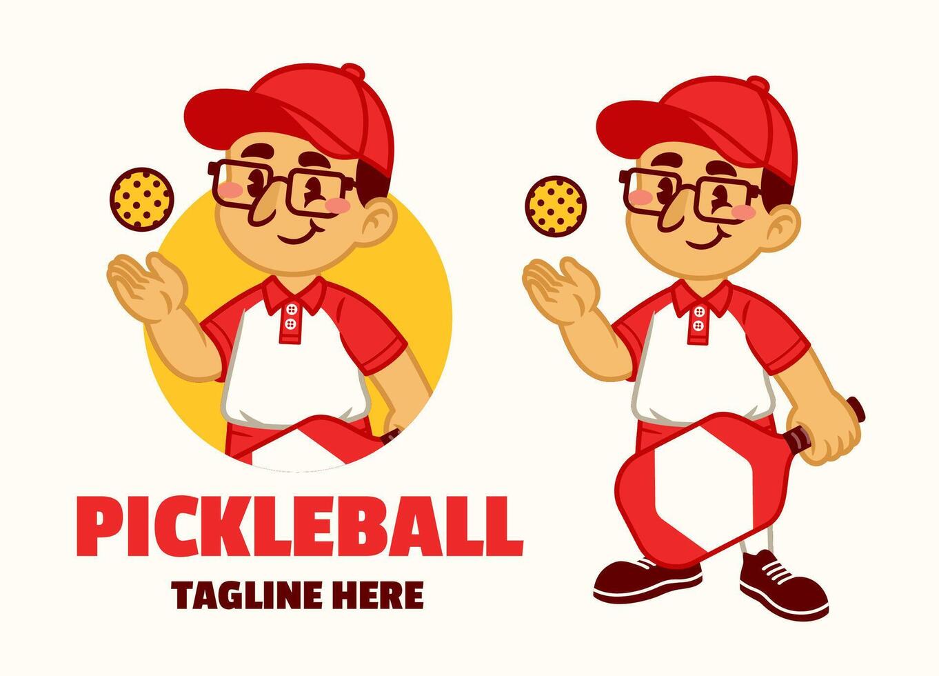 Mascot Logo Illustration of Pickle Ball Athlete vector