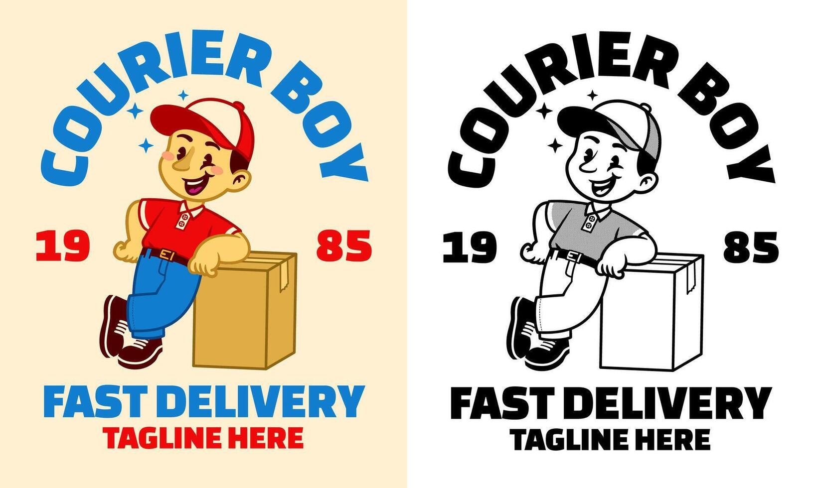 Retro Cartoon Character of Courier Mascot vector