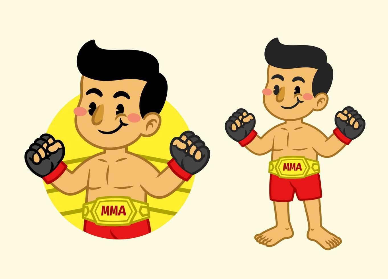 Mascot Illustrastion of MMA Fighter vector