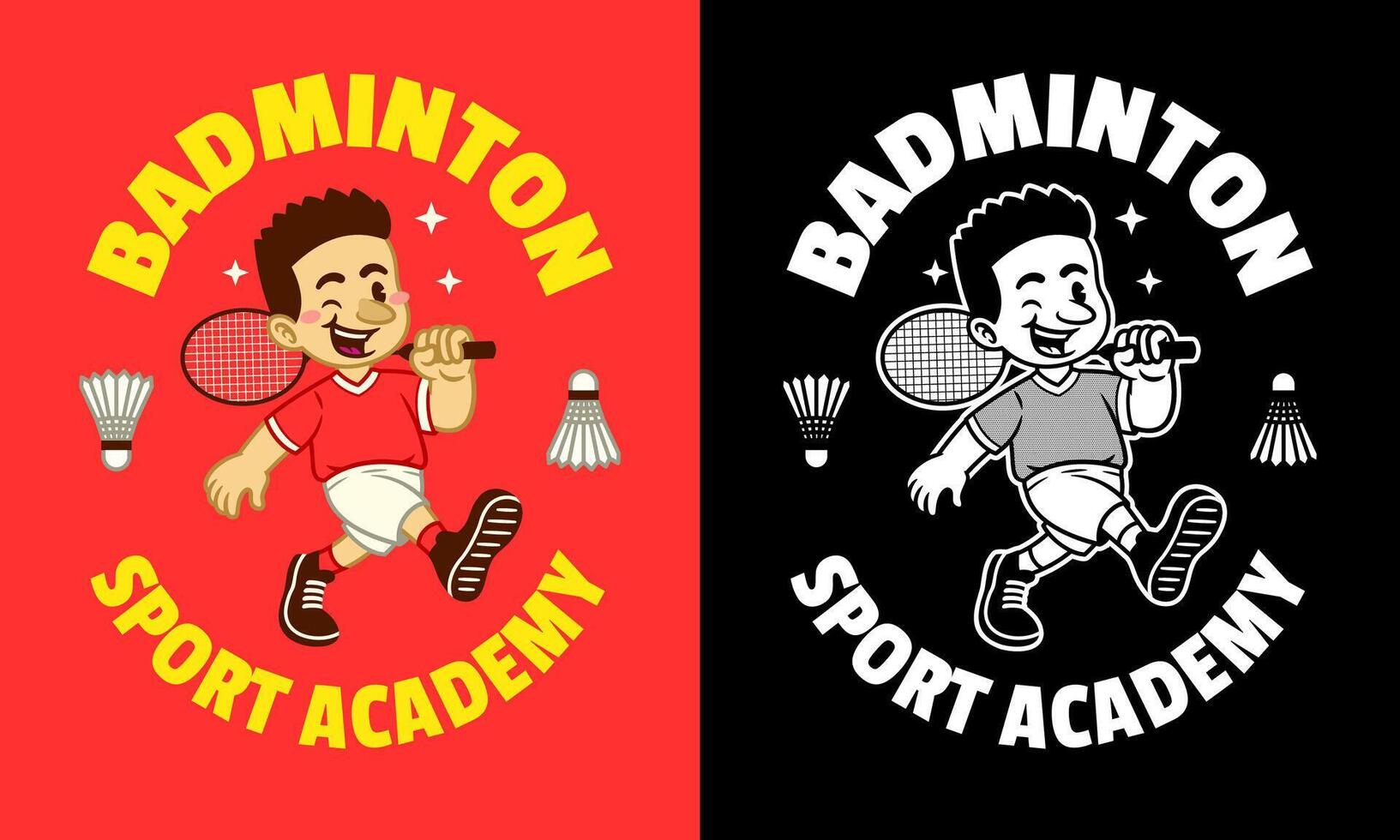 Retro Cartoon Character of Badminton Athlete Mascot vector