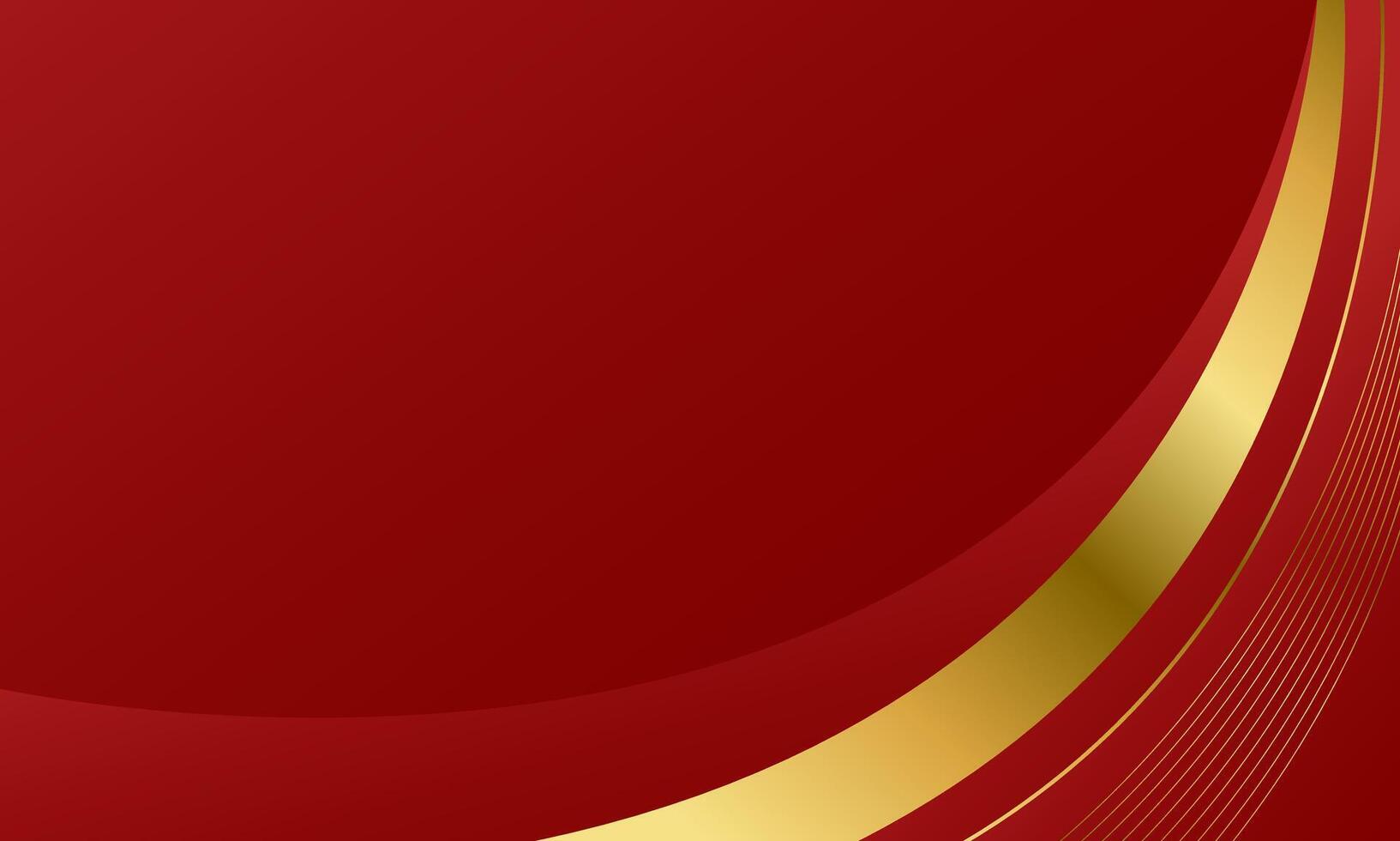 Minimalist red and gold curve background, luxury wallpaper vector